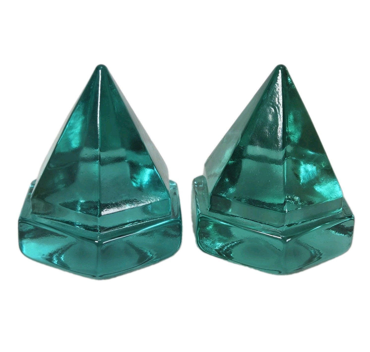 2 VTG Turquiose Glass Maritime Deck Prisms For Lighting Ship Interiors 2.5\