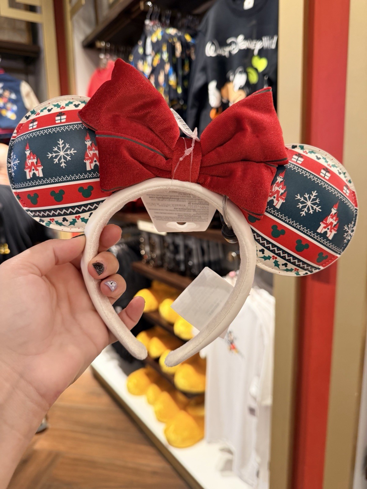 2026 Disney Parks Christmas Holiday Castle Minnie Mouse Ears Ear Headband New