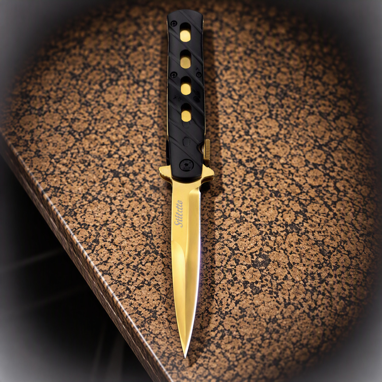 Classic Italian-Siletto Style, Switch/Spring Assist Blade, EDC Survival Tool