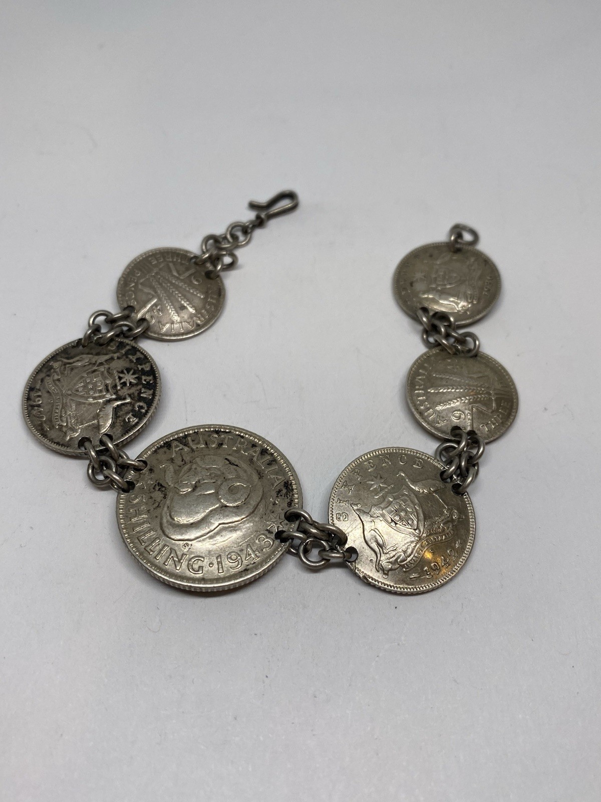 ANTIQUE MID CENTURY SCHILLING SILVER BRACELET 18g 6.5” HANDMADE BEAUTIFUL