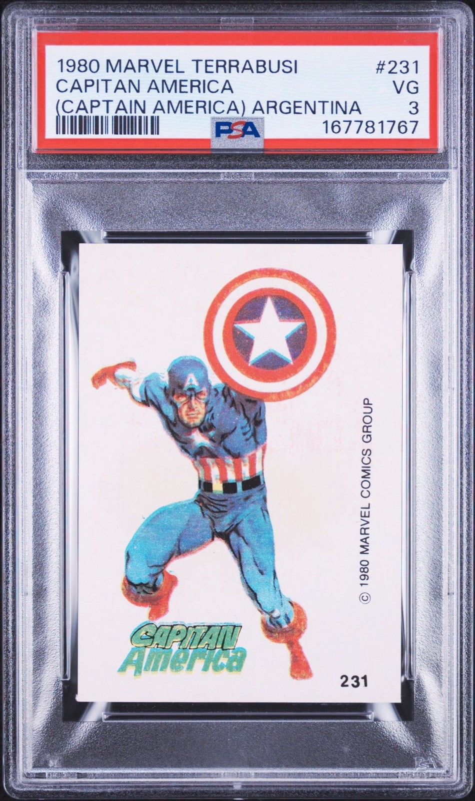 1980 Marvel Terrabusi Captain America RARE Argentina PSA 3 LOW POP