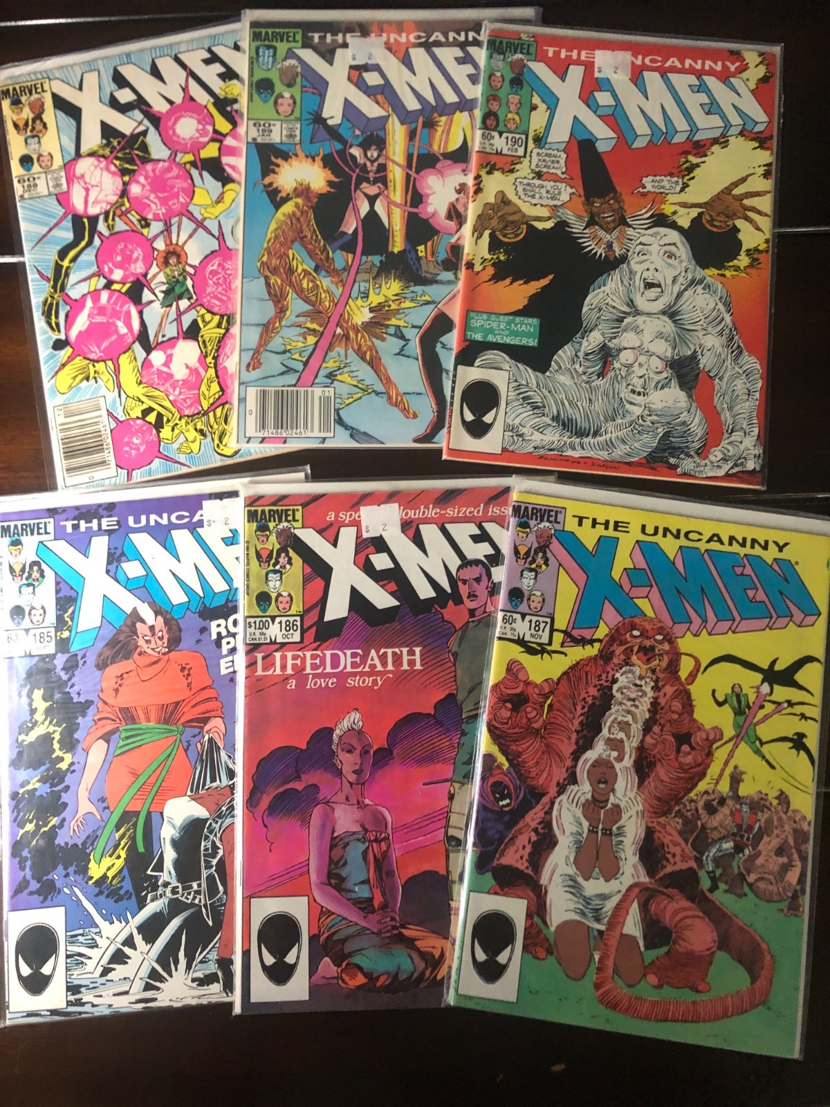 uncanny xmen 185, 186, 187, 188, 189, 190
