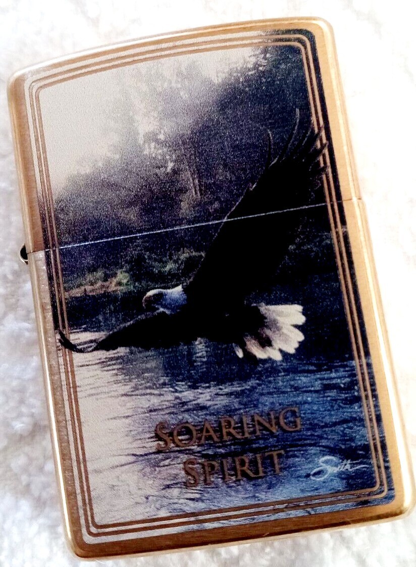 Limited production 2016 Brass Soaring Spirit Bald Eagle Zippo Lighter