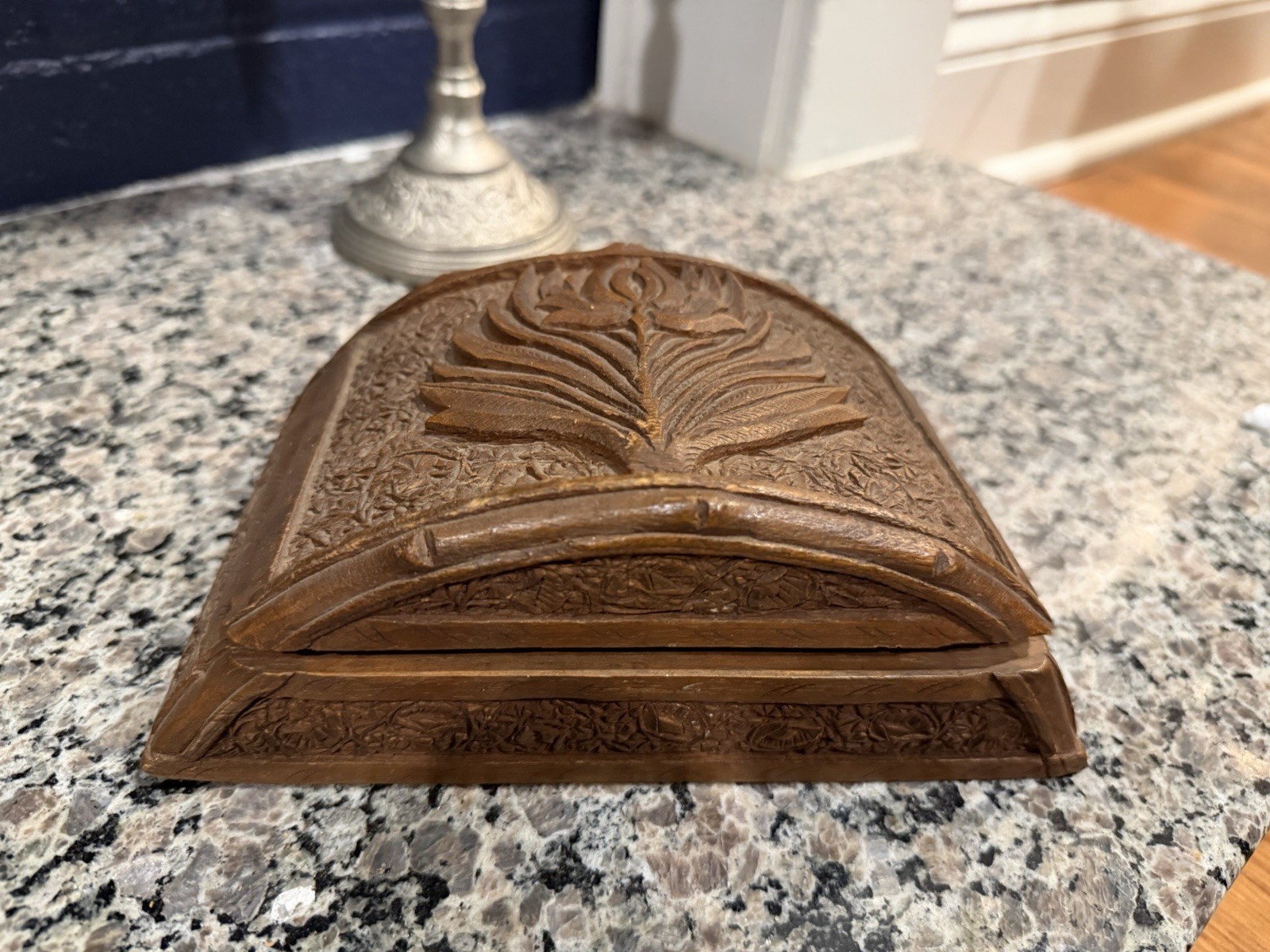Antique Anglo-Indian Kashmir hand carved box