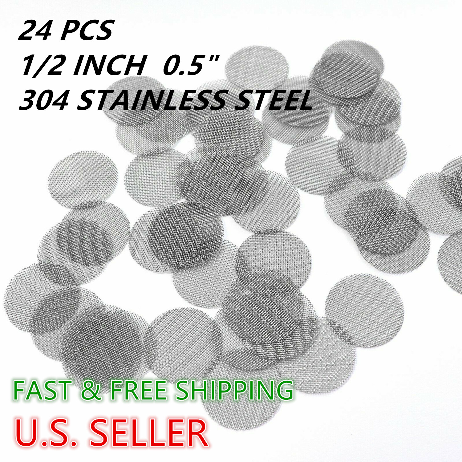 25 Stainless Steel Tobacco Smoking Pipe Screen 0.5