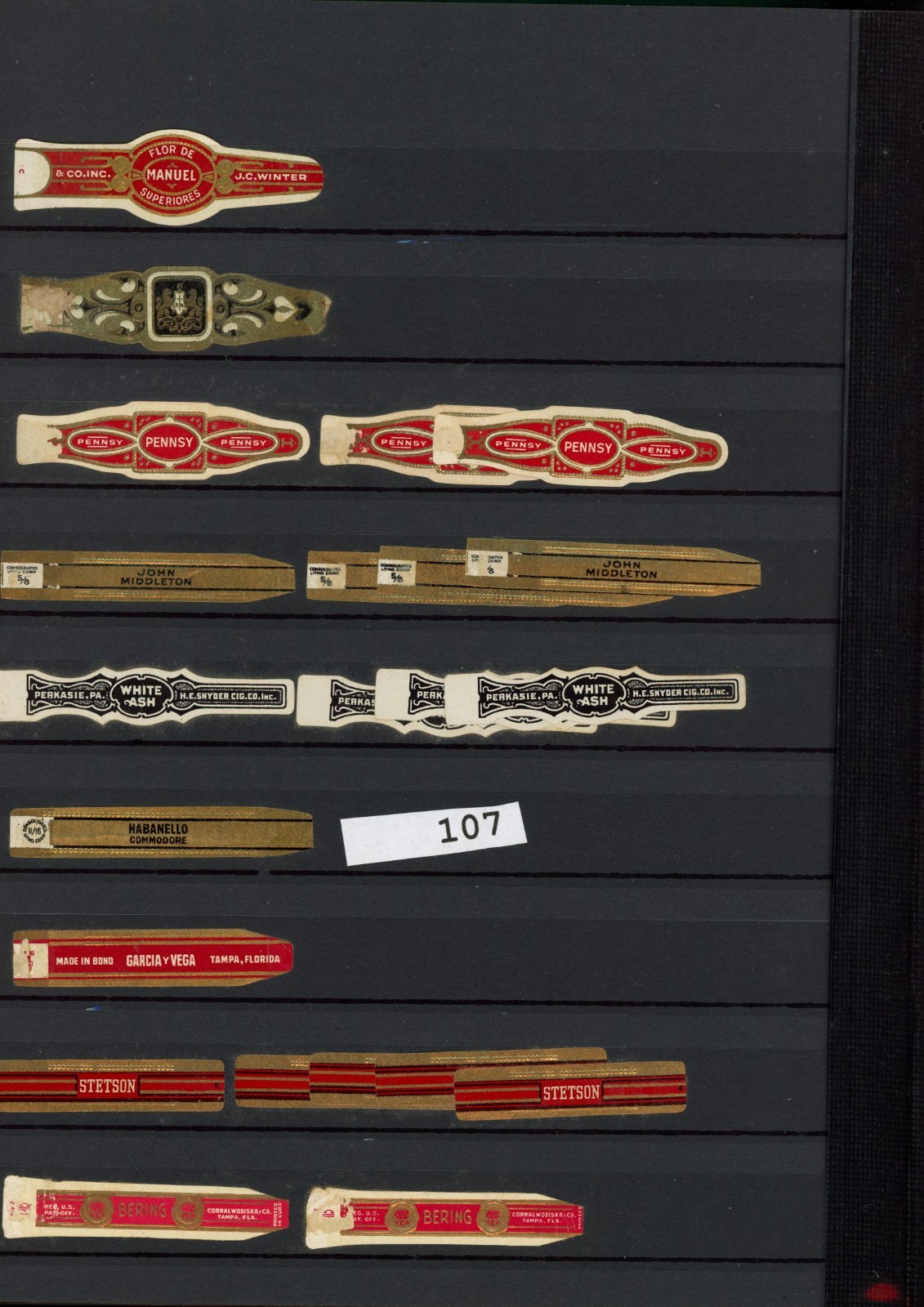 P106-7 31 Cigar bands.  mi avana , Cinco, GarciaAlonso Leda havana WhiteHeather