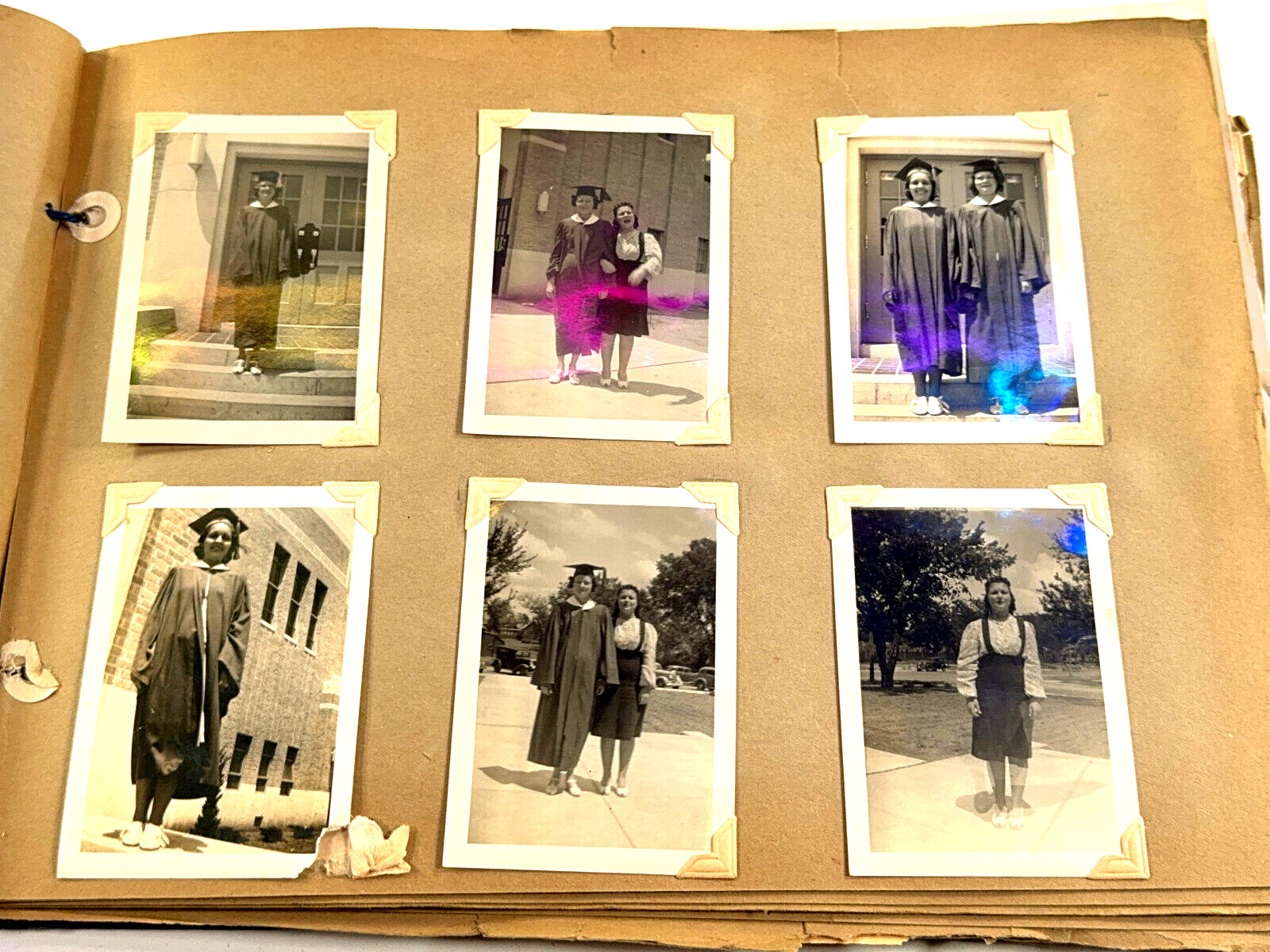 vtg 1930's High School Scrapbook Pratt Kansas KS photos postcards ephemera