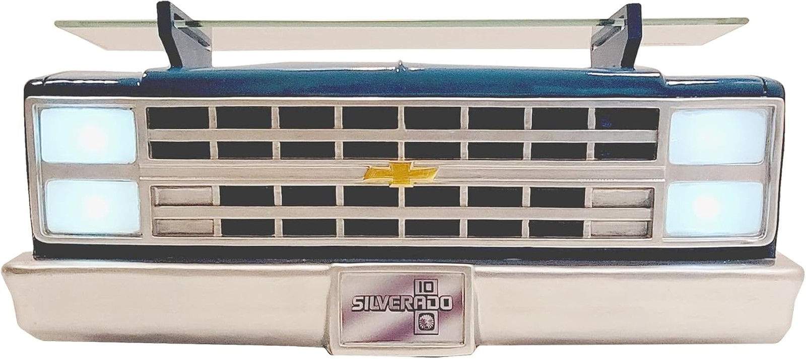 1985 Chevrolet C10 Truck Wall Shelf with LED Headlights - Classic Decor