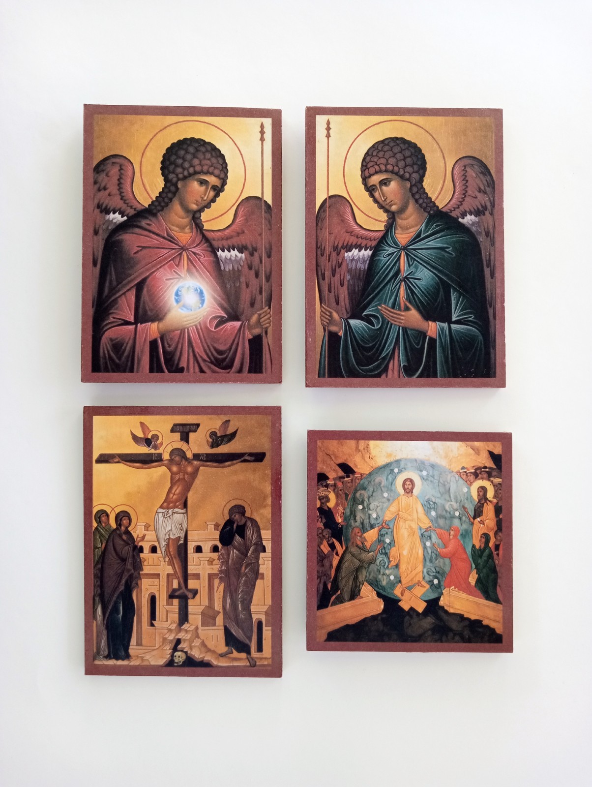 Orthodox Christian Icons | Set of Four Wooden  Icons | Handmade