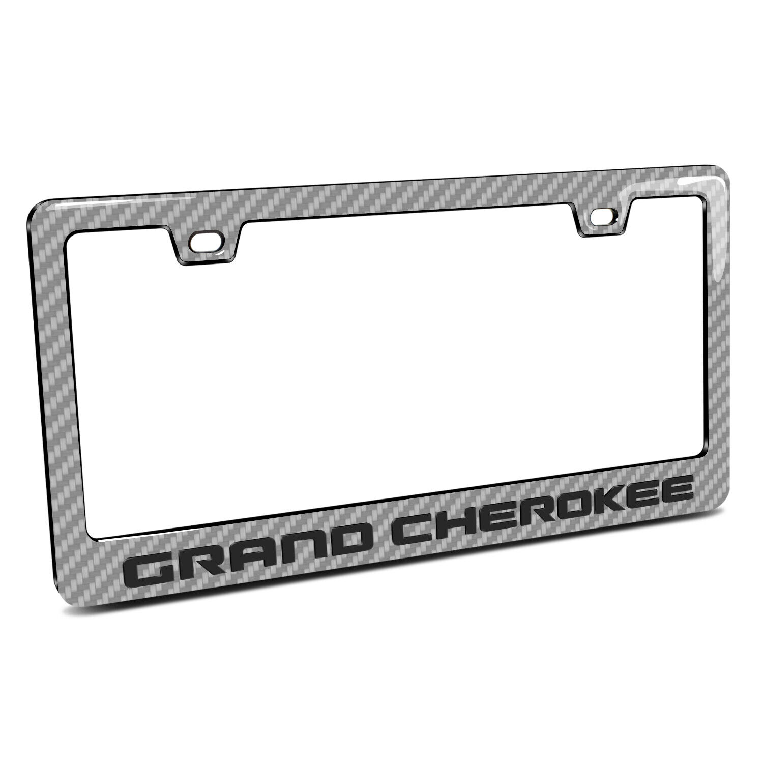 Jeep Grand Cherokee in 3D Silver Real Carbon Fiber ABS  License Plate Frame