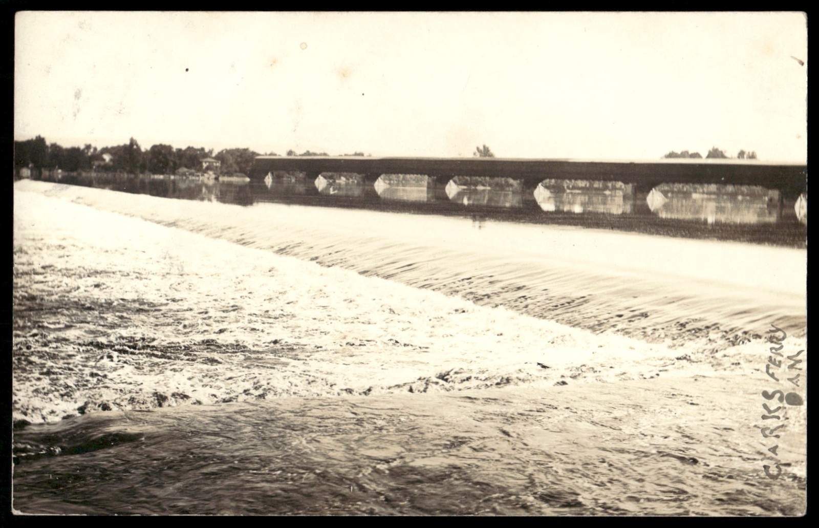 Vintage Postcard Real Photo Clarks Ferry Bridge Duncannon PA