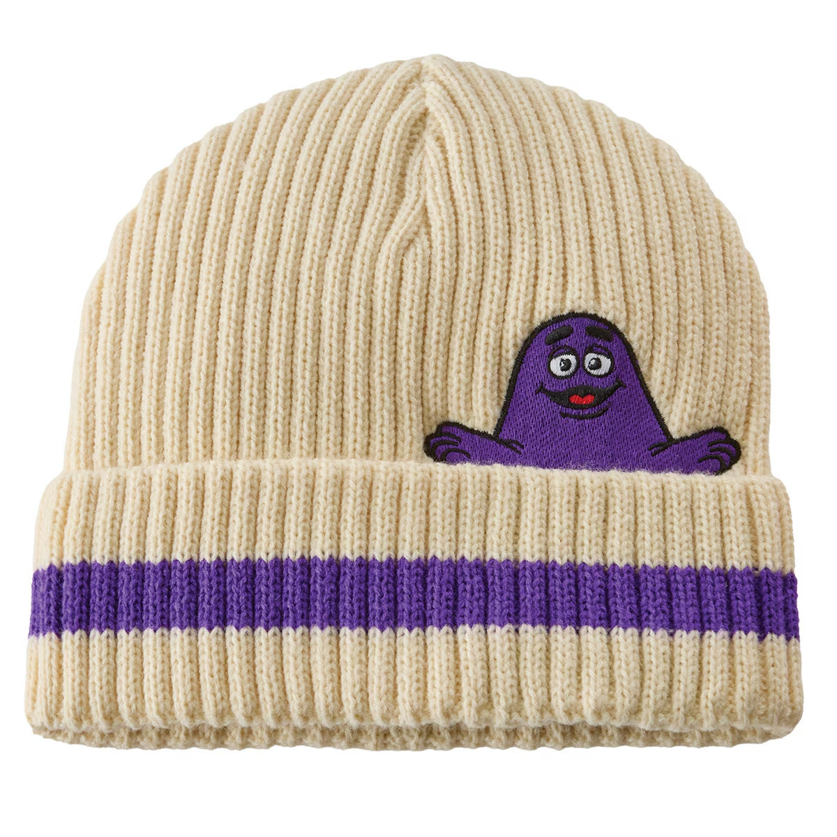 McDonald’s Grimace Stripe Knit Cap Hat Beanie - NEW