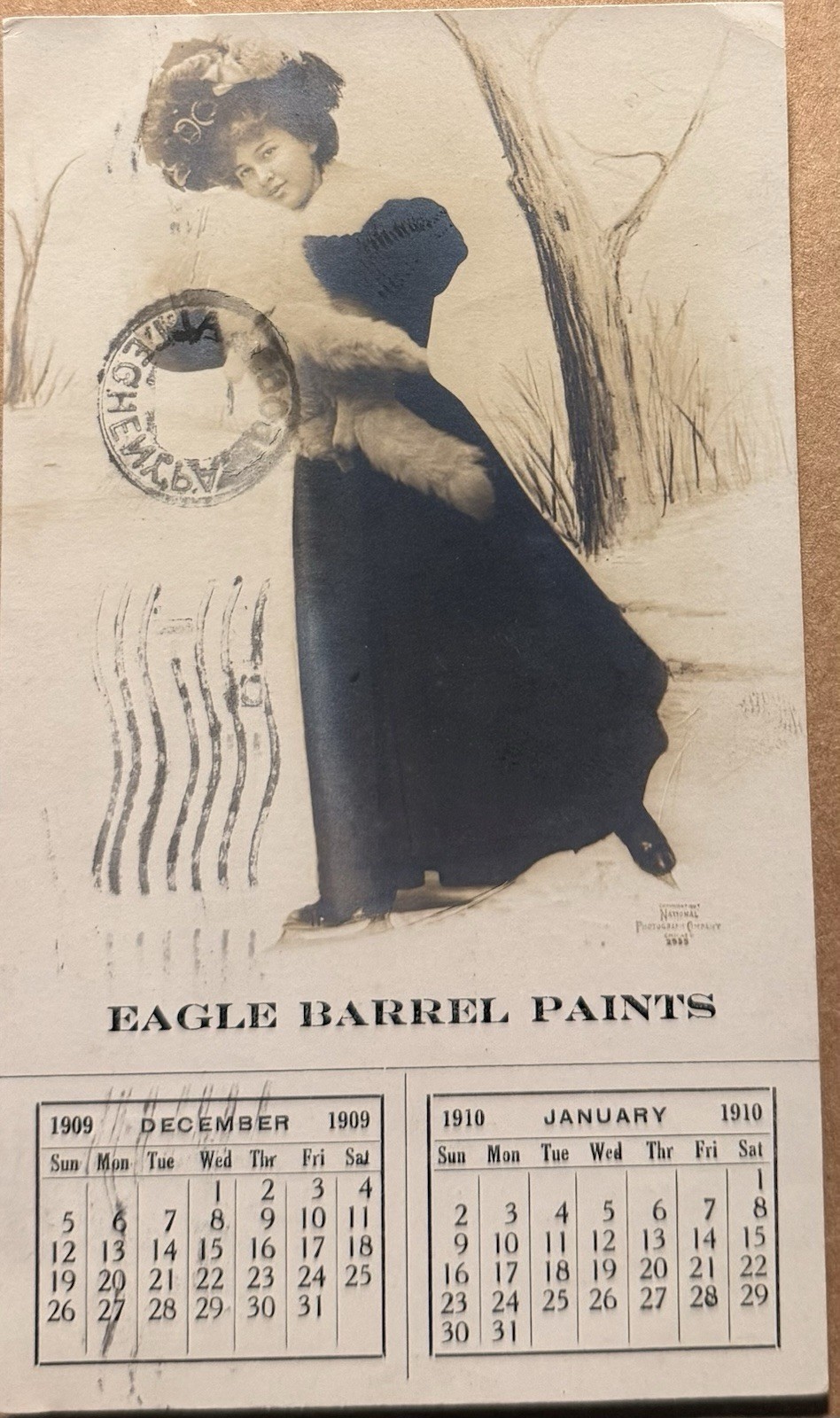 1909 Pittsburgh Pa, Eagle Barrel Paints, Allegheny Cnt, RPPC Real Photo Postcard