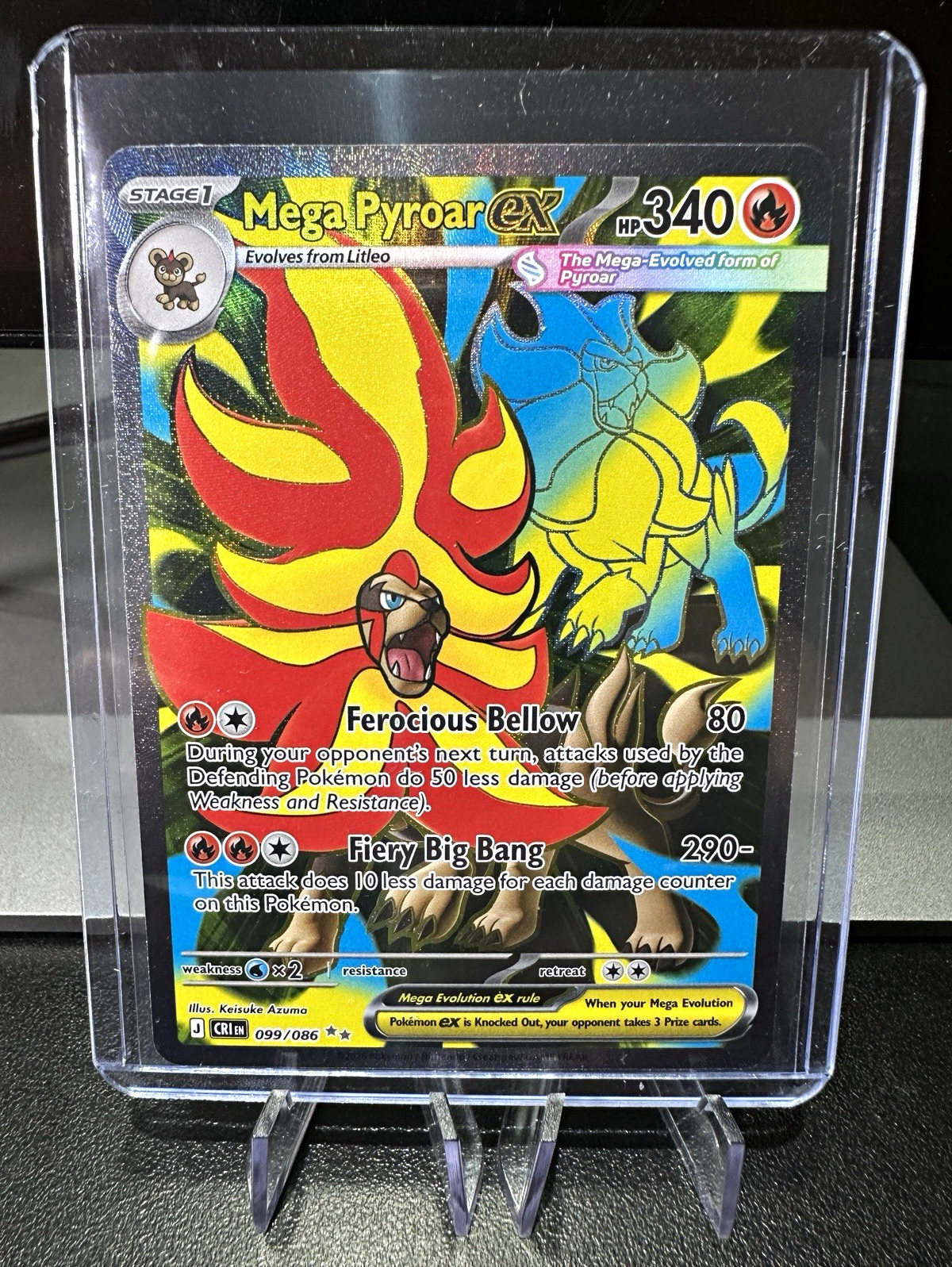 Mega Pyroar ex 099/086 Chaos Rising Ultra Rare Pokemon Mint NM