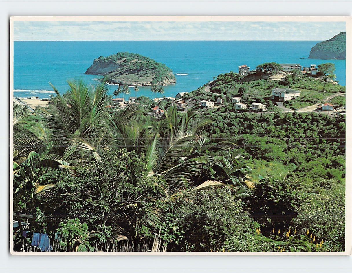 Postcard Aerial View Village of Dennery St. Lucia