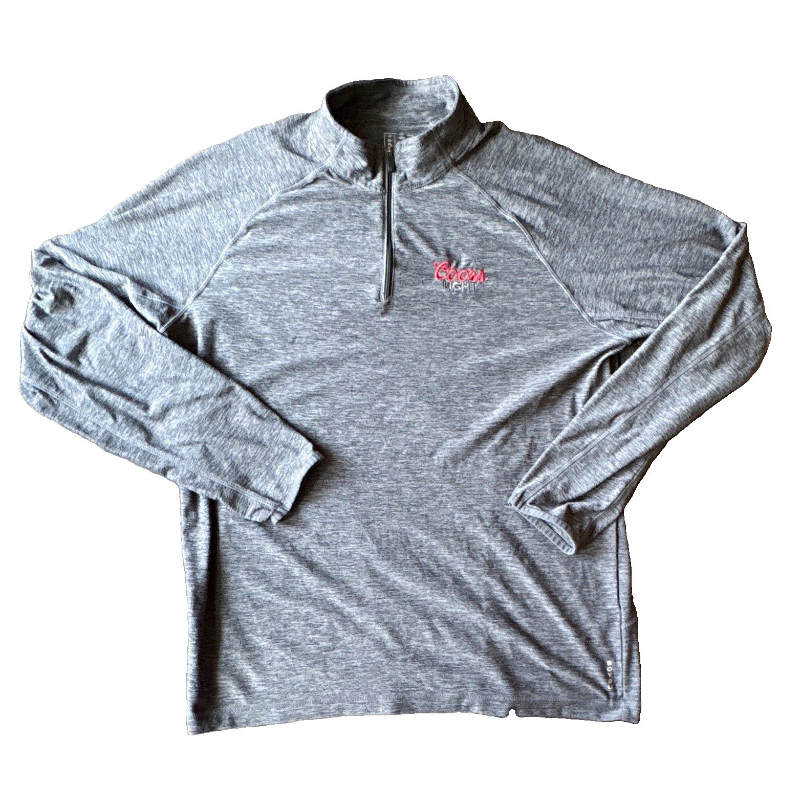 Coors Light Gray Quarter-Zip Pullover Sweater Soybu Men’s Medium Breweriana