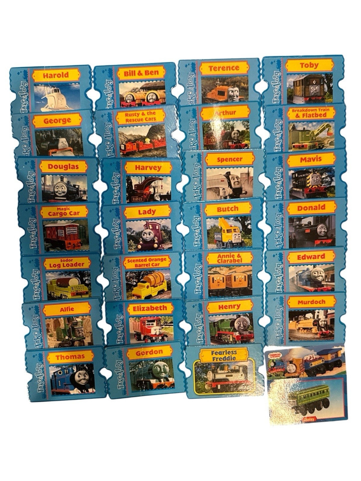 Vtg 2002 Thomas & Friends Take-Along train ticket Collector Cards lots 27Cards +