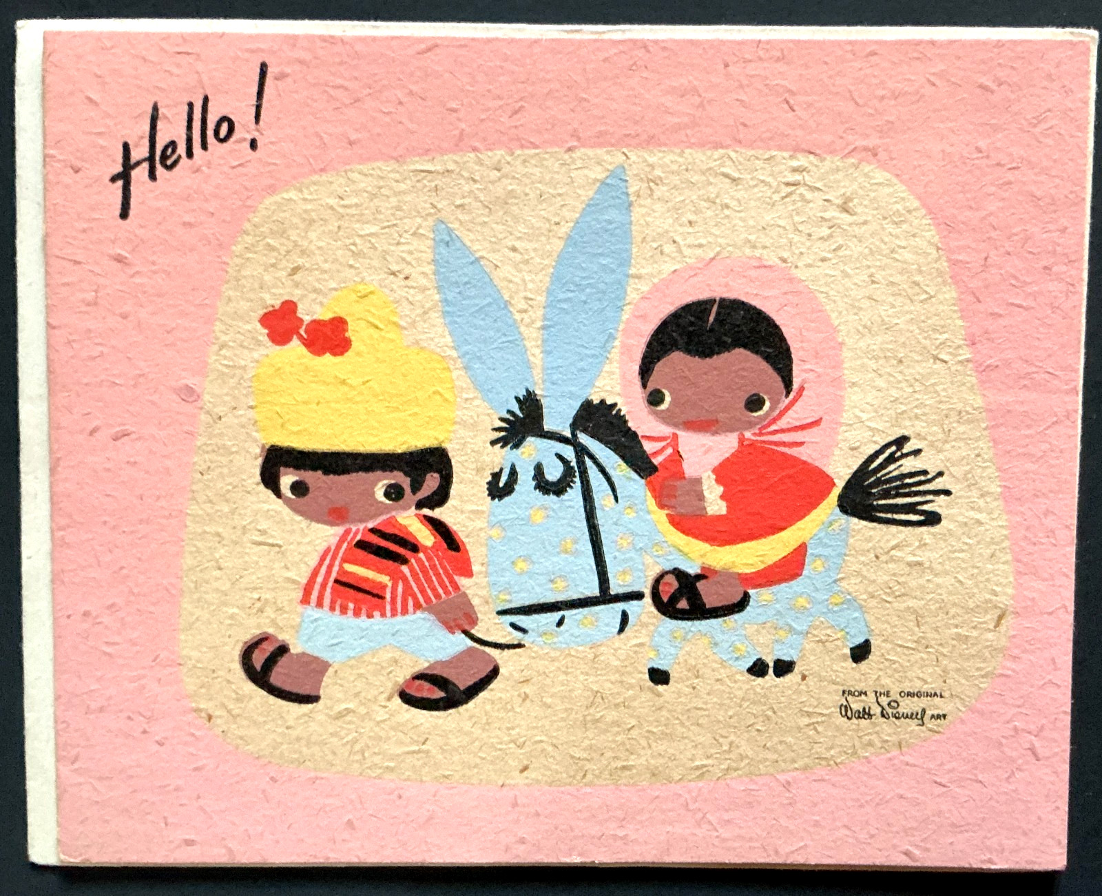 VTG Unused RARE Original 1945 Disney Hallmark Art Card: Mary Blair- Las Posadas