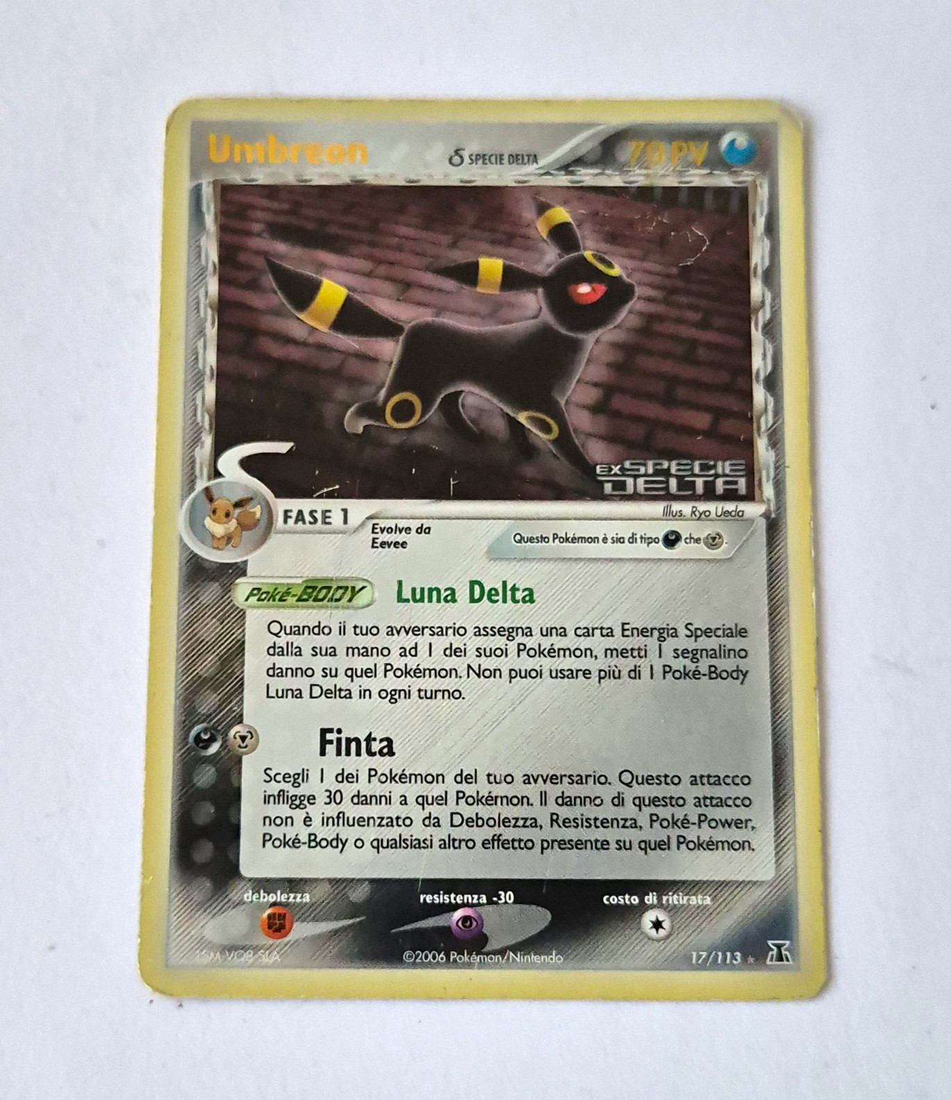 Umbreon δ 17/113 Reverse Holo Rare Stamped EX Delta Species 2006 Rare