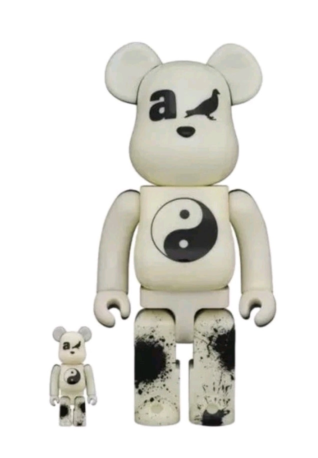 Medicom Bearbrick ~ ATMOS x STAPLE 400% + 100% Set #4 GID Version Be@rbrick GITD