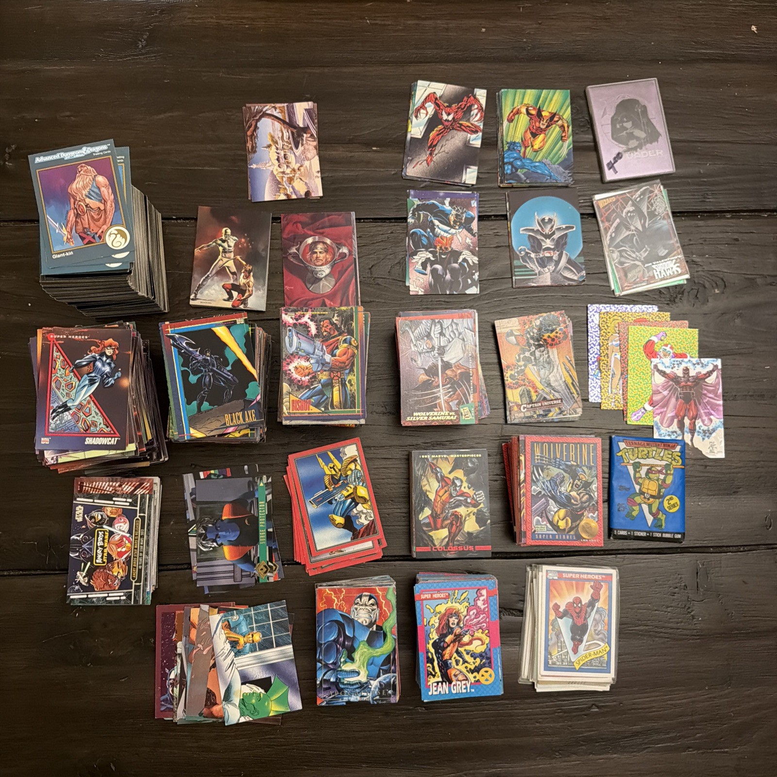 Huge Lot Of 1990S Comic Book Cards, Marvel Masterpieces X-Men AD&D TMNT LOT