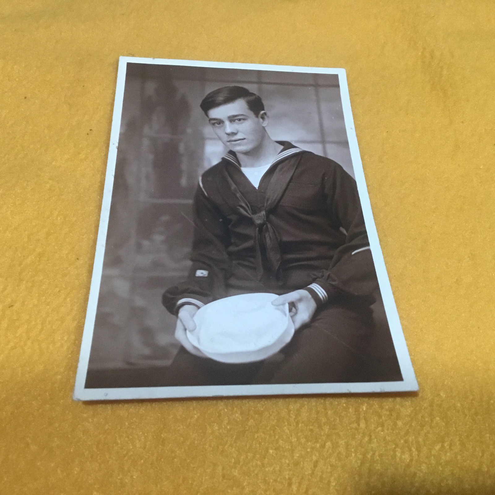 1918 WWI Real Photo Postcard US NAVY Sailor Identified RPPC