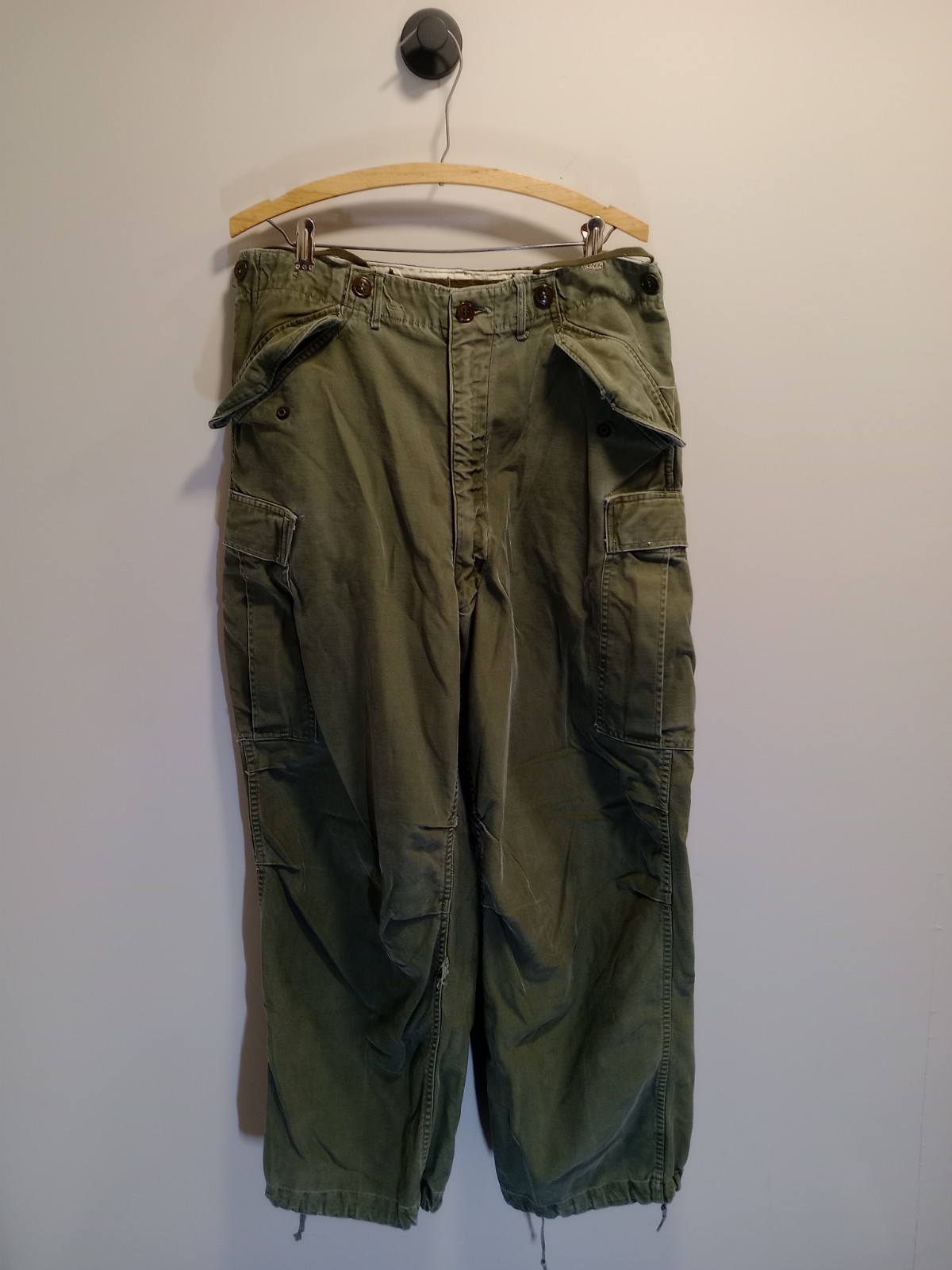 Vintage US Army M-1951 Field Shell Trousers OG-107 Korean War Cargo Pants USA