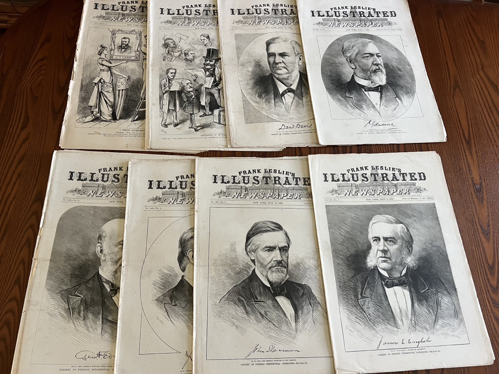 8 vintage original newspapers Frank Leslie's Illustrated issues from 1880