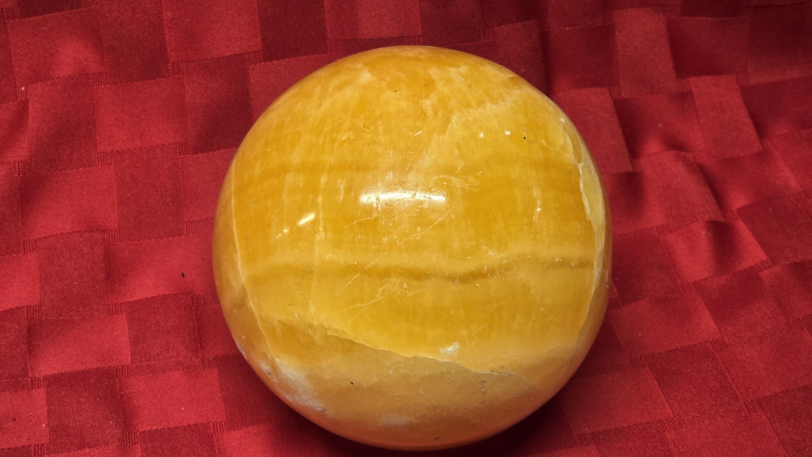 Large Orange Honey Calcite Crystal Sphere Ball 3.3kg 5