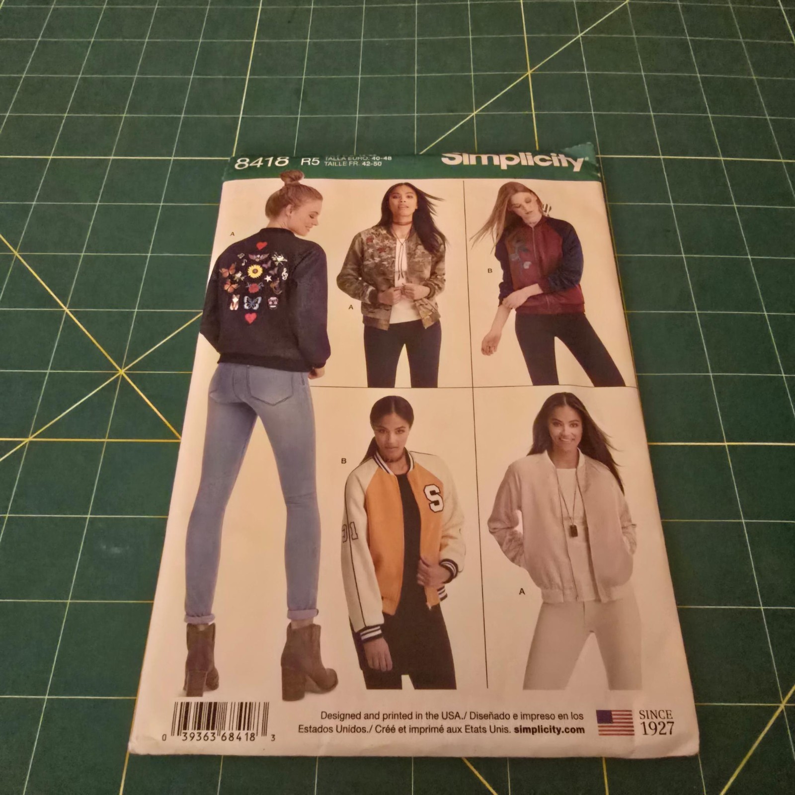 B2G1 FREE Simplicity 8418 Misses Lined Bomber Varsity Jacket Pattern Uncut
