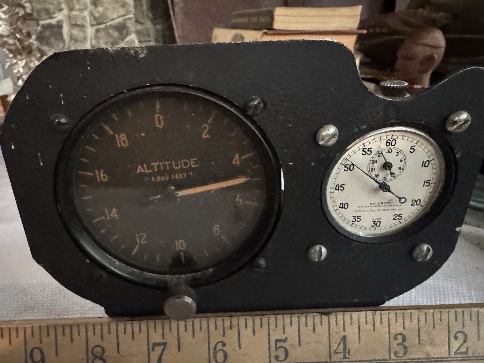 WWII RCAF Parachute Training Altimeter Panel Type SA1L Clock Timer Working VTG