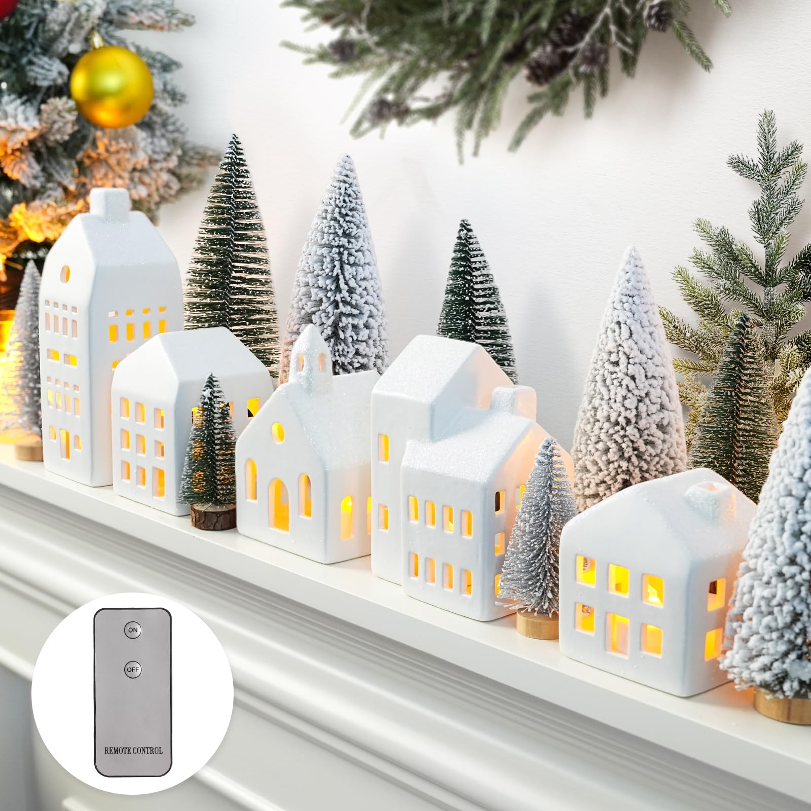 5 Pcs Lighted Christmas Decorations Indoor White Holiday Decor