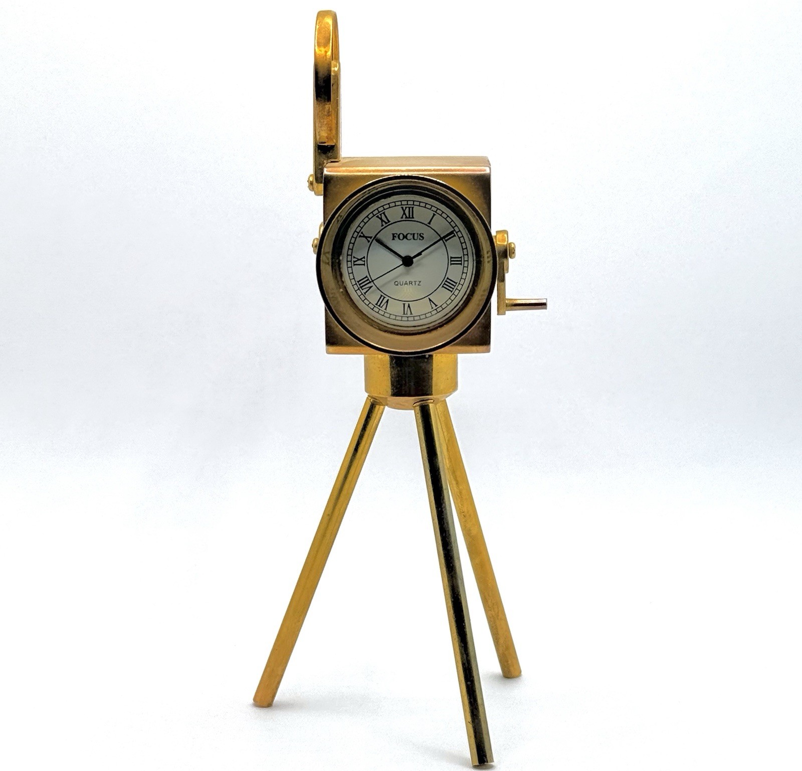 Vintage Film Camera Quartz Clock On Stand by Focus (working Condition)
