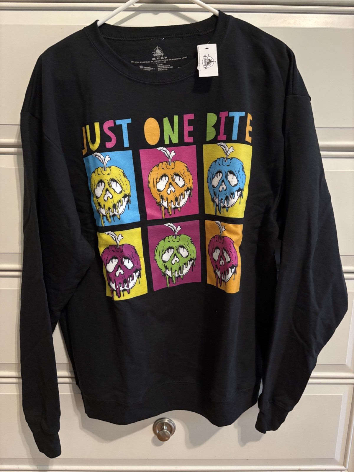 Disney Villains Just One Bite Poison Apple Sweatshirt  -  Size Medium - New