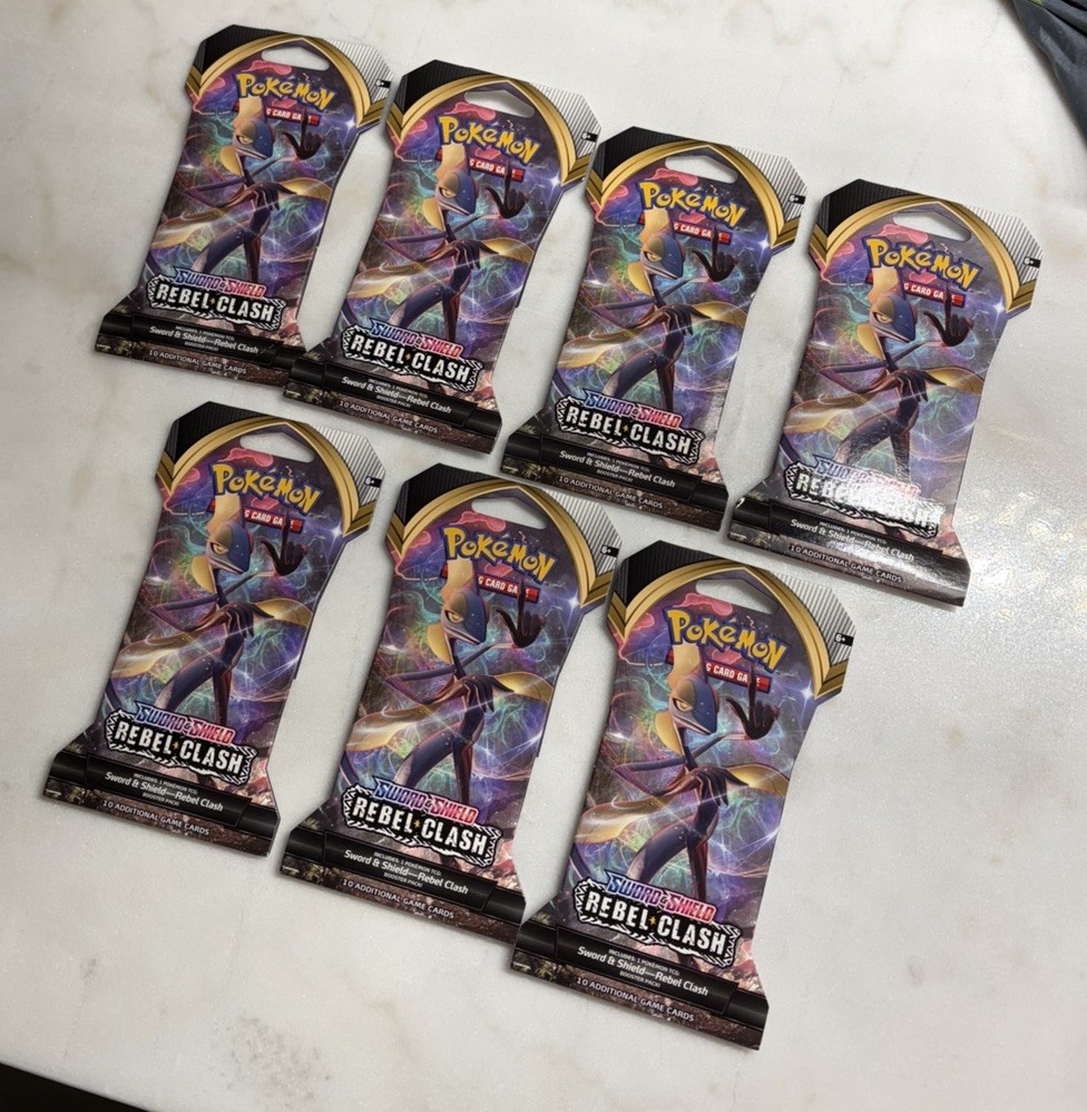 2020 Pokemon Rebel Clash Sword And Shield Sleeved Booster Pack Lot (7)