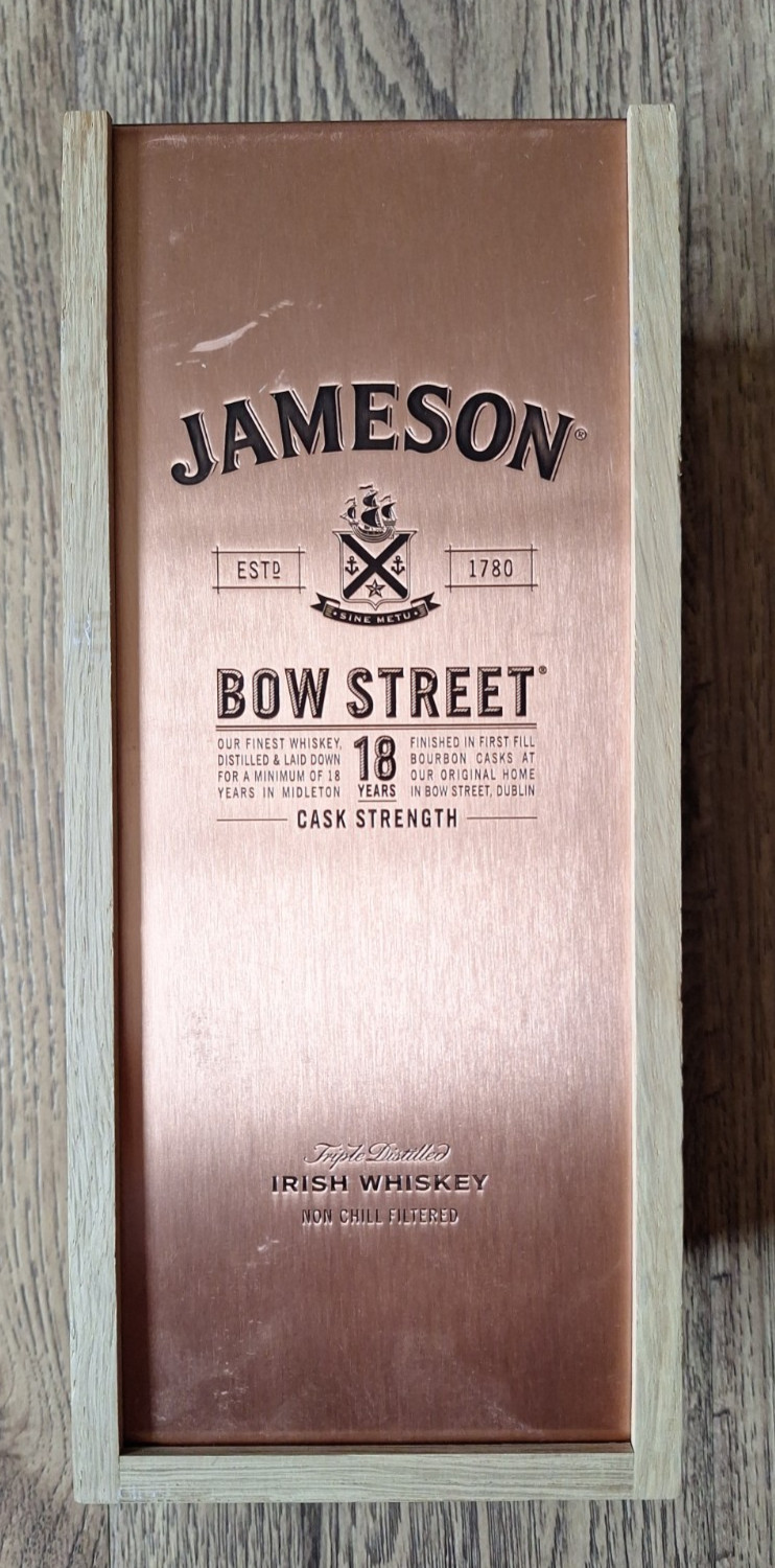 2018 Jameson Bow Street 18 Year Empty Box Irish Whiskey Collectible
