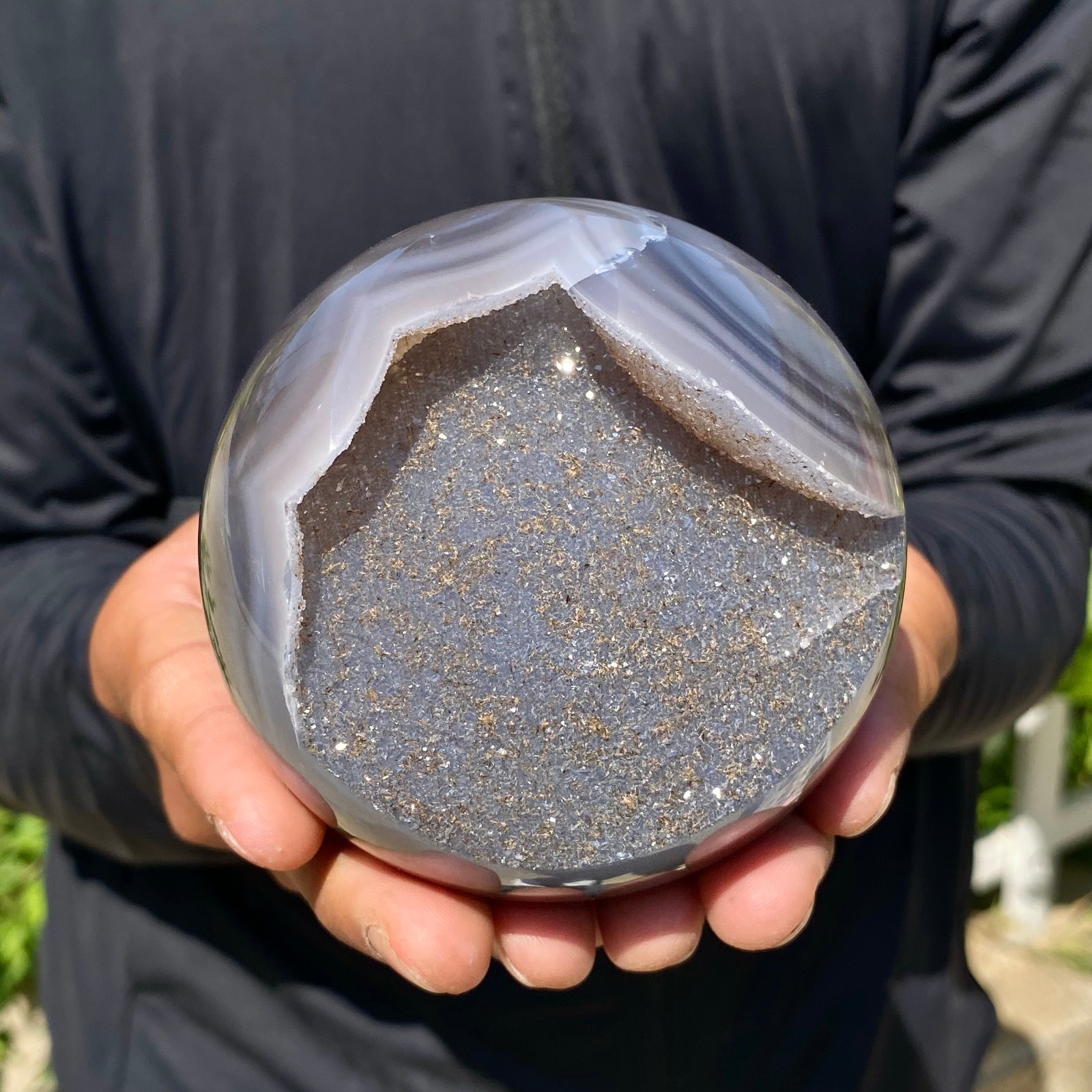 1.82LB Natural Amethyst Agate Opening Smile Quartz Cluster Crystal Specimen Heal