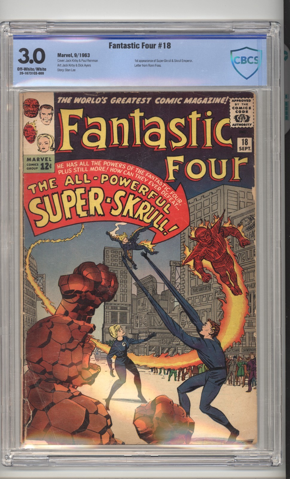 Fantastic Four 18 CBCS 3.0 1st App of Super-Skrull and the Skrull Emperor 1963