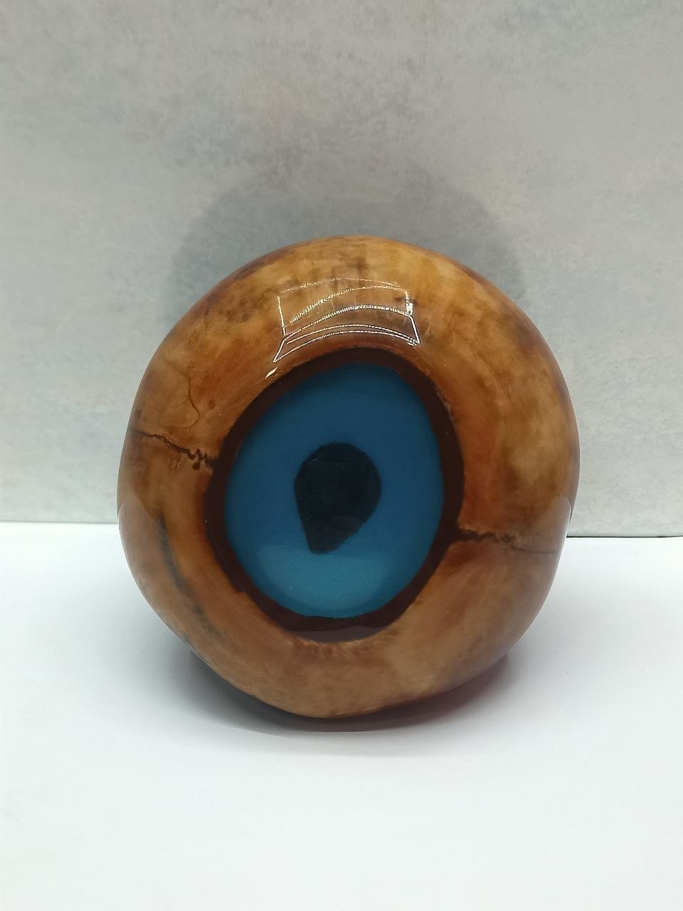 Vintage USSR 1980s Epoxy Resin Giant Eye Souvenir Paperweight Big Fish Marlin Ey