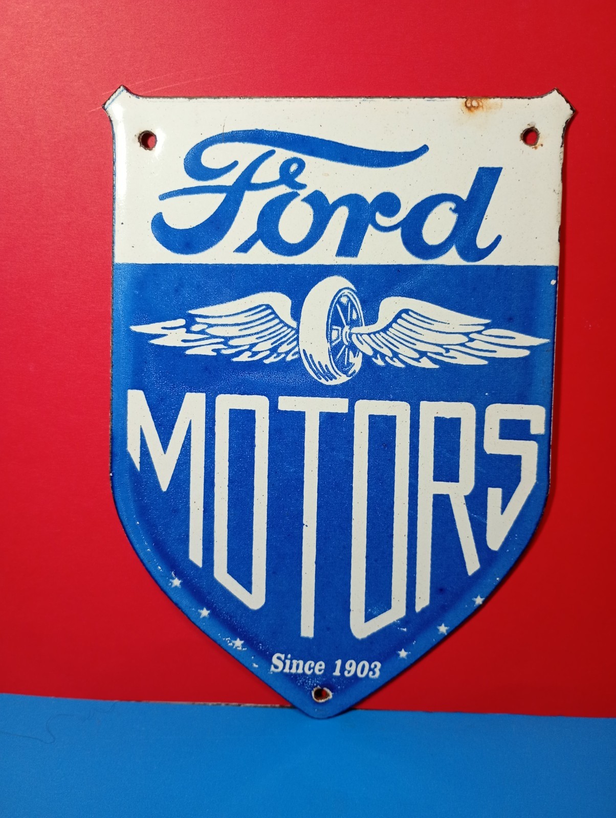 Vintage Ford Motors Since 1903 Porcelain Enamel Sign 8\