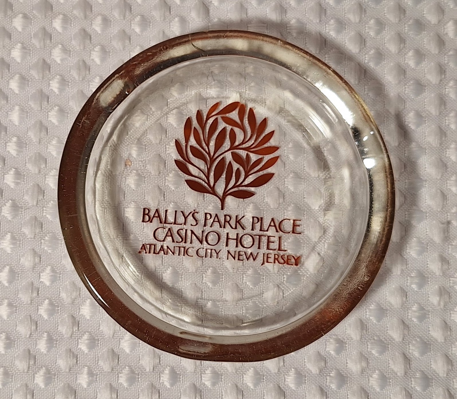 Vintage Bally's Park Place Casino Hotel New Jersey Souvenir Glass Ashtray