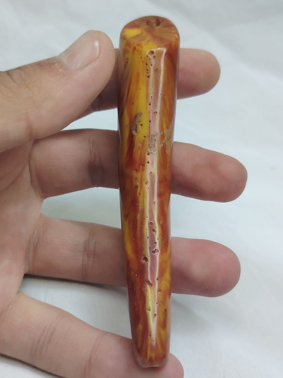 Vintage Bakelite Hookah Mouthpiece Cherry Amber  108mm 23g Rare