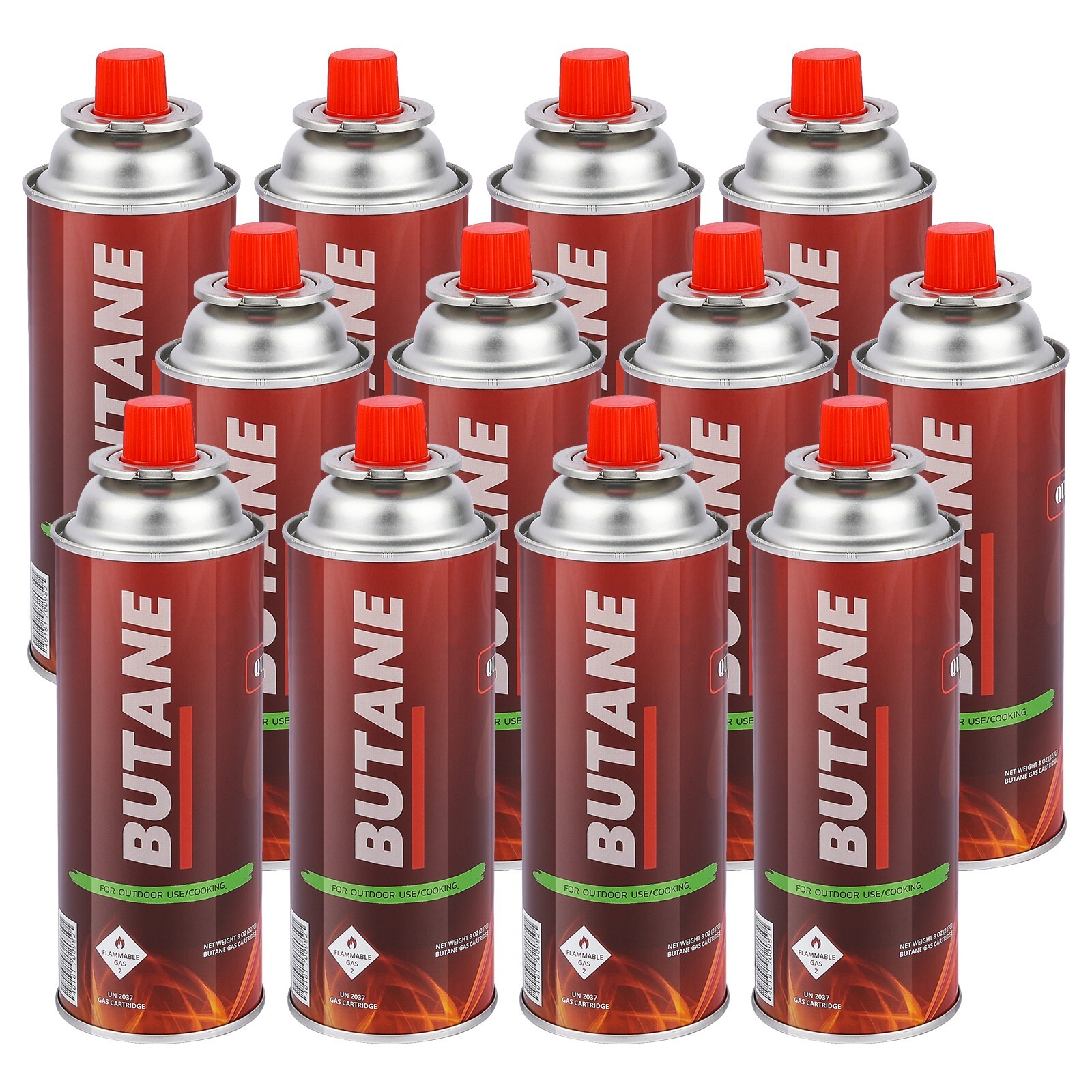 Butane Fuel Canisters for Portable Camping Stoves, Burners RVR UL Listed 12 Pack