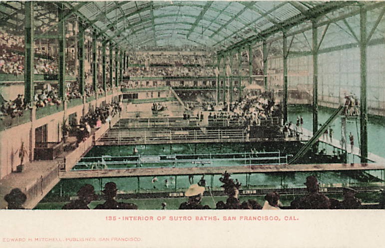 Postcard CA: Interior of Sutro Baths, San Francisco, UDB 1900\'s