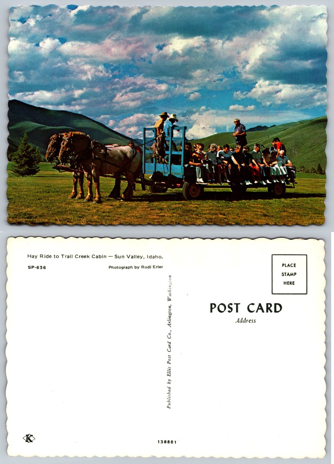 Continental Hay Ride Trail Creek Cabin Sun Valley Idaho Postcard