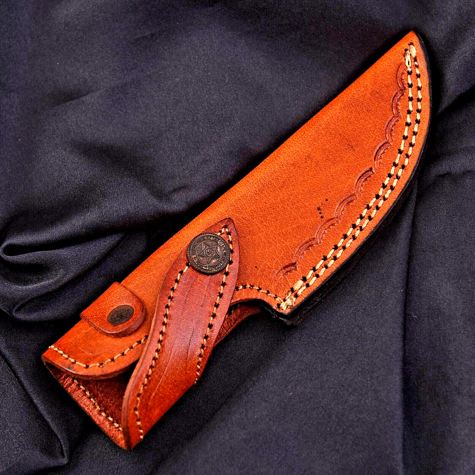 CUSTOM HAND MADE COW LEATHER SHEATH COVER FOR FIXED BLADE KNIFE 2723