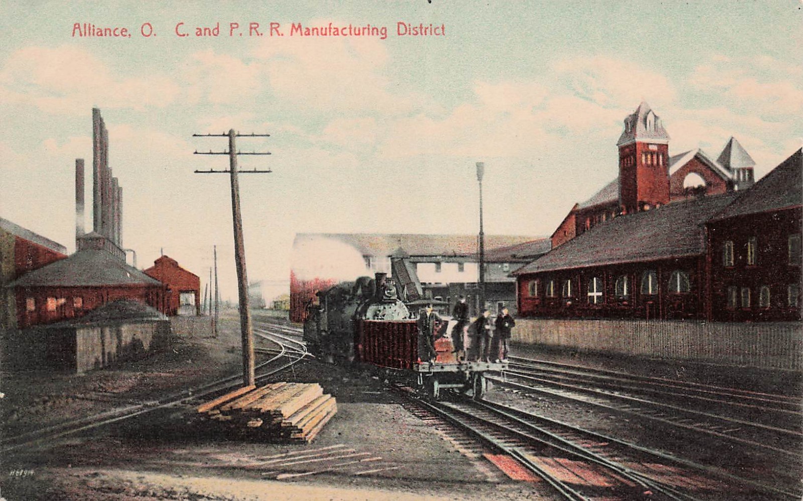 Alliance OH Ohio Pennsylvania Depot Railroad Train Station Vtg Postcard J74