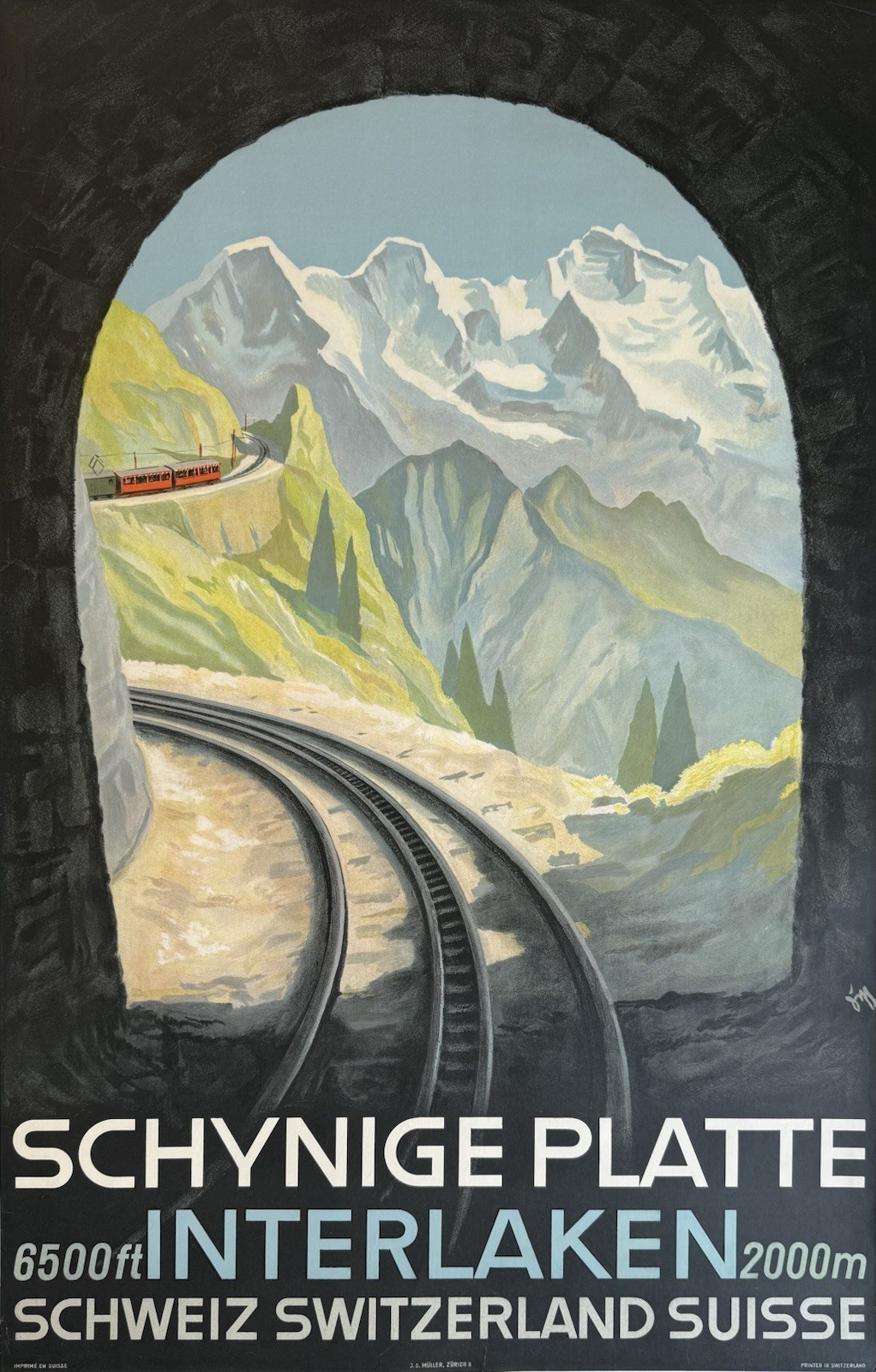Original Interlaken Posters c. 1940 | Suisse Schweiz Railways Poster