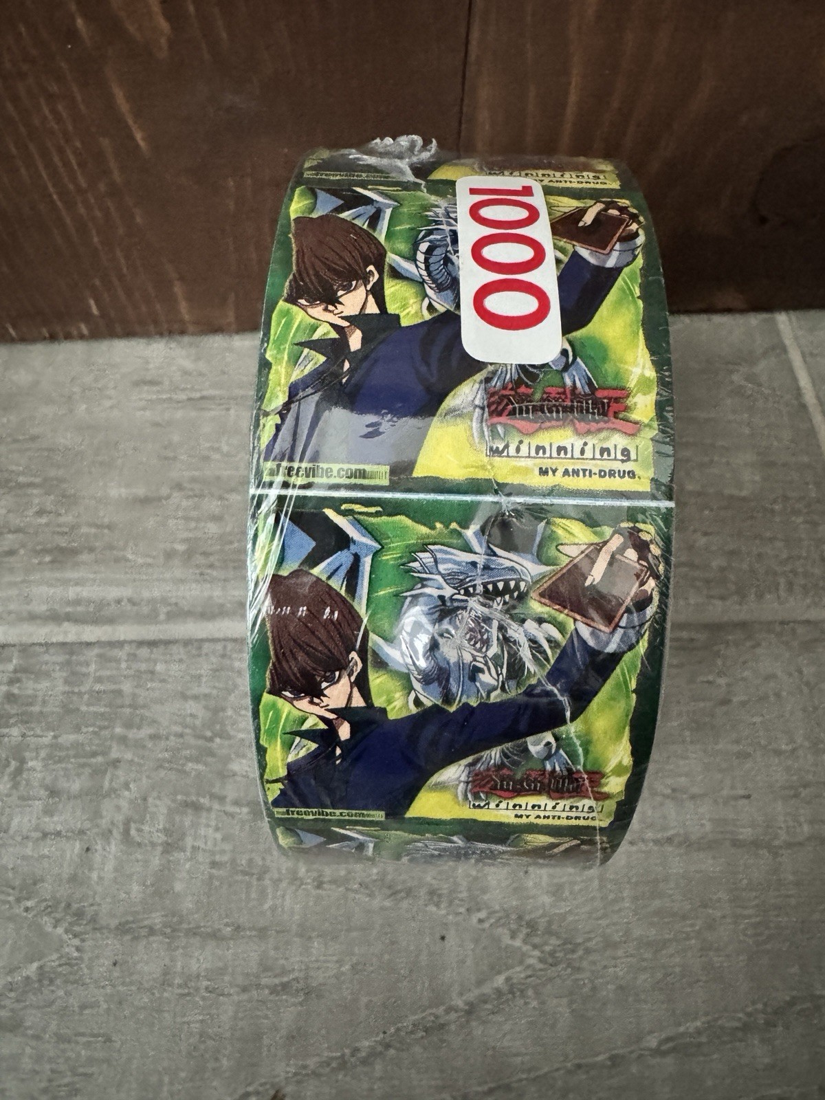 Vtg Blockbuster  Yugioh Promo  Anti Drug  Sealed Giant Roll Of 1000 Stickers New