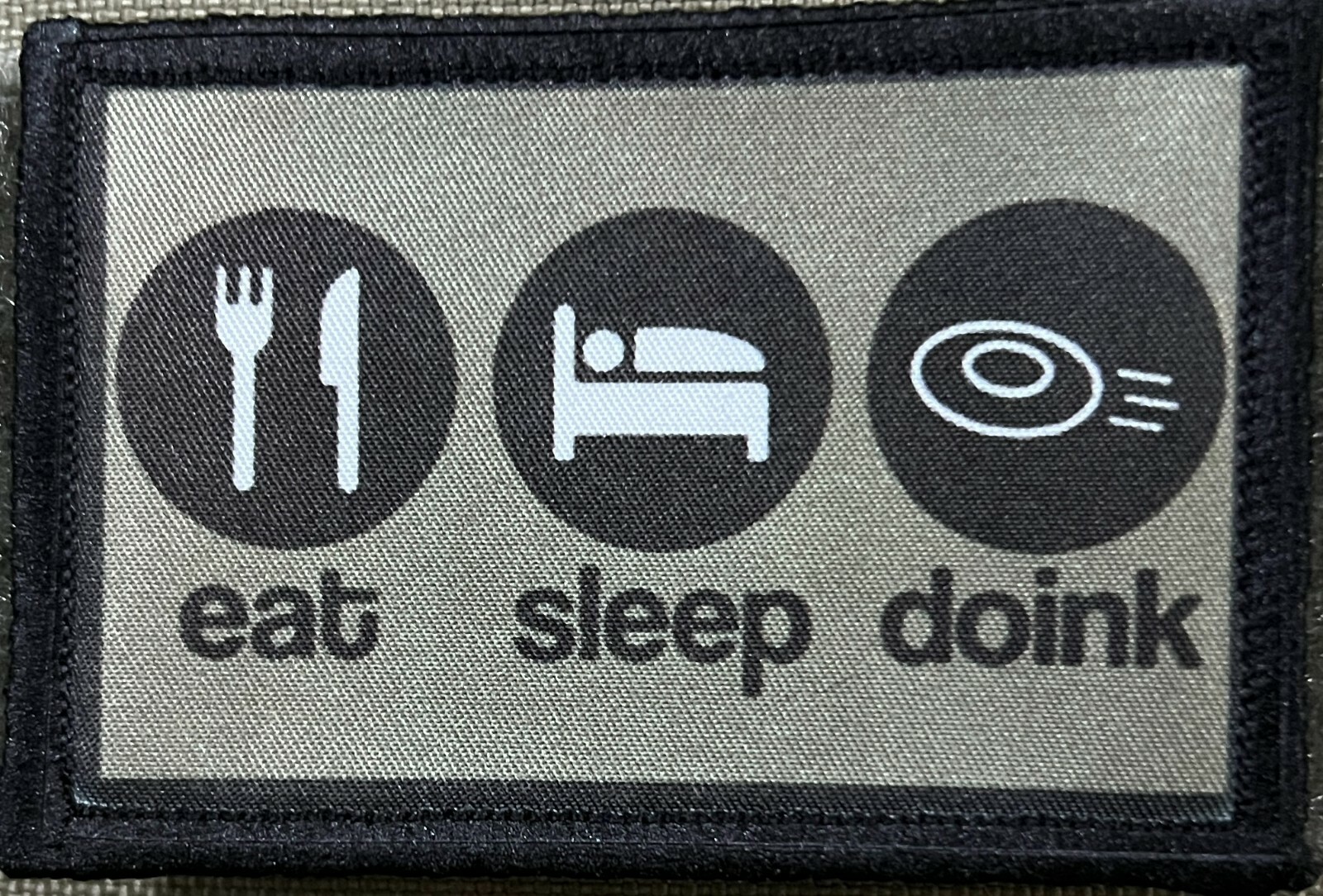 Disc Golf Eat Sleep Doink Morale Patch Tactical Military Army USA Disk Golfer